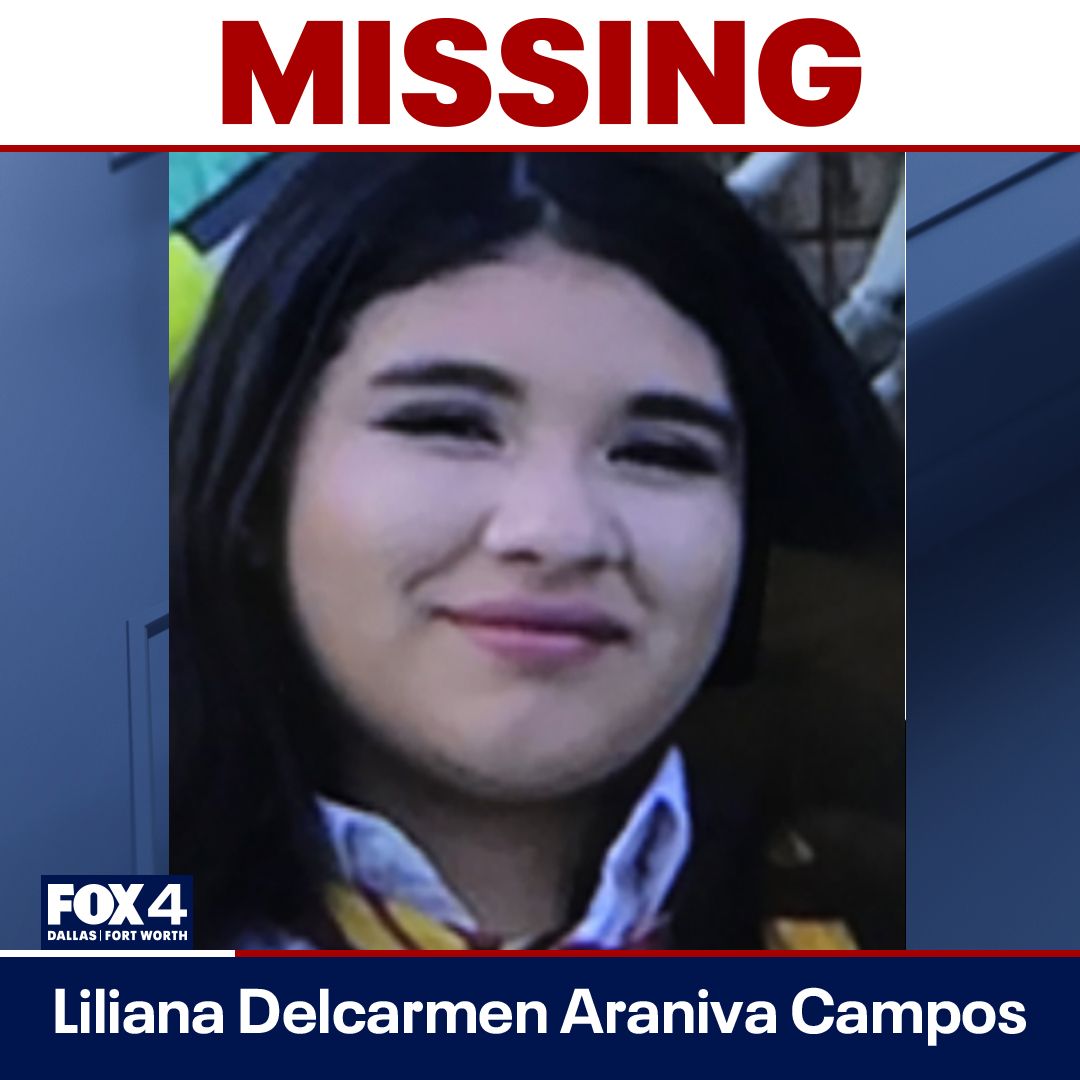 FOX4's tweet image. IT TAKES TWO SECONDS TO SHARE: Dallas police are looking for 13-year-old Liliana Delcarmen Araniva Campos who they believe may need medical help.

READ MORE: bit.ly/3wi6mDG