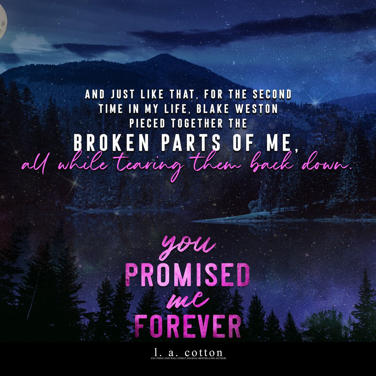 💕 EXCERPT REVEAL 💕 Only eight days until the release of You Promised Me Forever by L. A. Cotton. You Promised Me Forever releases February 29. Pre-Order Now!  Amazon - mybook.to/YPMF Other vendor links coming soon! #emotionalread #friendstolovers #lacotton