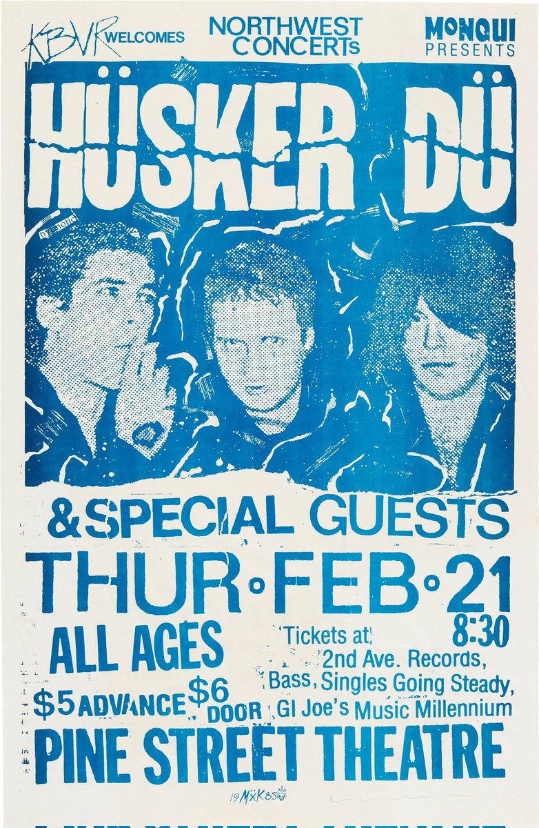 OTD in 1985 💫

February 21, 1985 Pine Street Theatre, Portland, OR

#HuskerDu 🎸