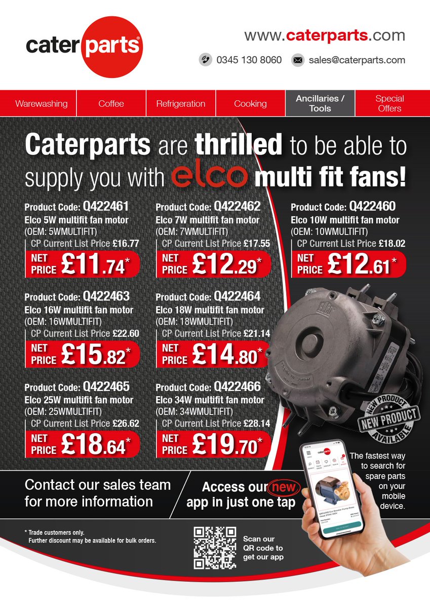 Another day, another new launch from Caterparts
Introducing ELCO Multi Fit Fans
Discount applies to trade customers only, contact our sales team for more information
#ELCO #teamCP #fan #motors