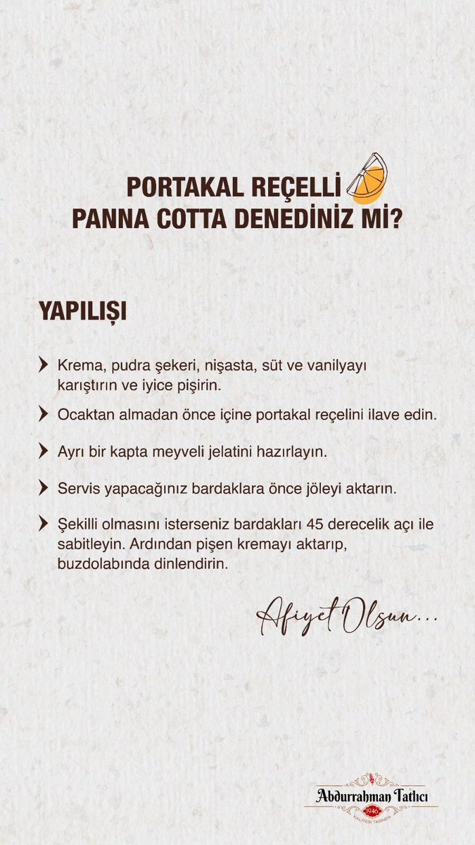 PORTAKAL REÇELLİ PANNA COTTA DENEDİNİZ Mİ?