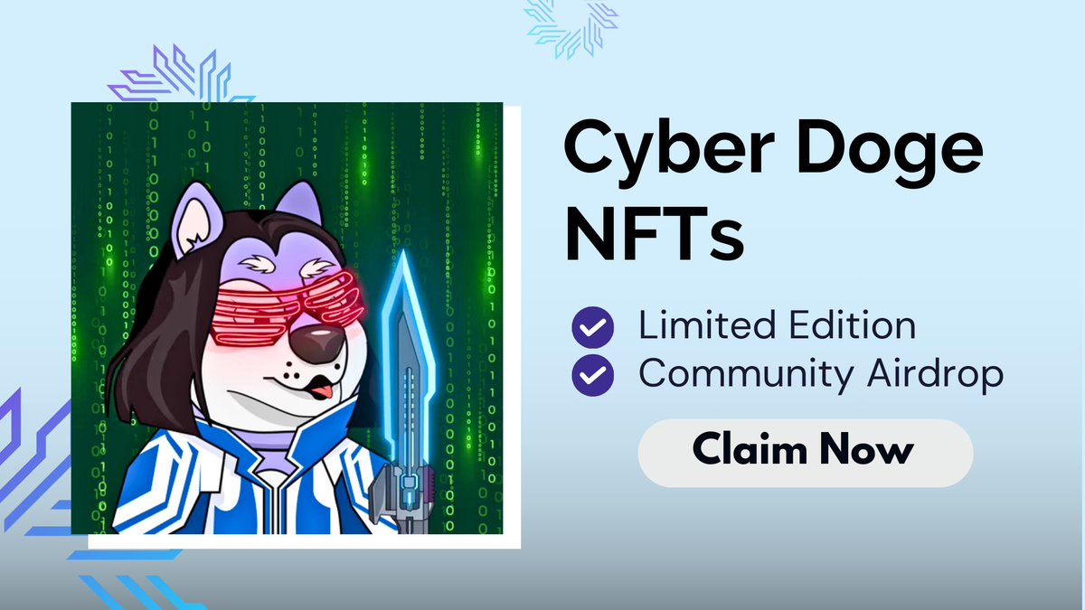 PepperCrypto_'s tweet photo. Cyber Doge NFTs Mint Live 🎉

Join Giveaway ✅
Retweet✅

👇GO👇
https://t.co/rwCsqSdqHm https://t.co/ymdlFudtbC