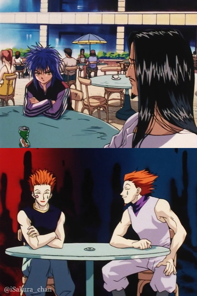ヒソカふたつ HUNTER×HUNTER / ヒソカが2人座ってる