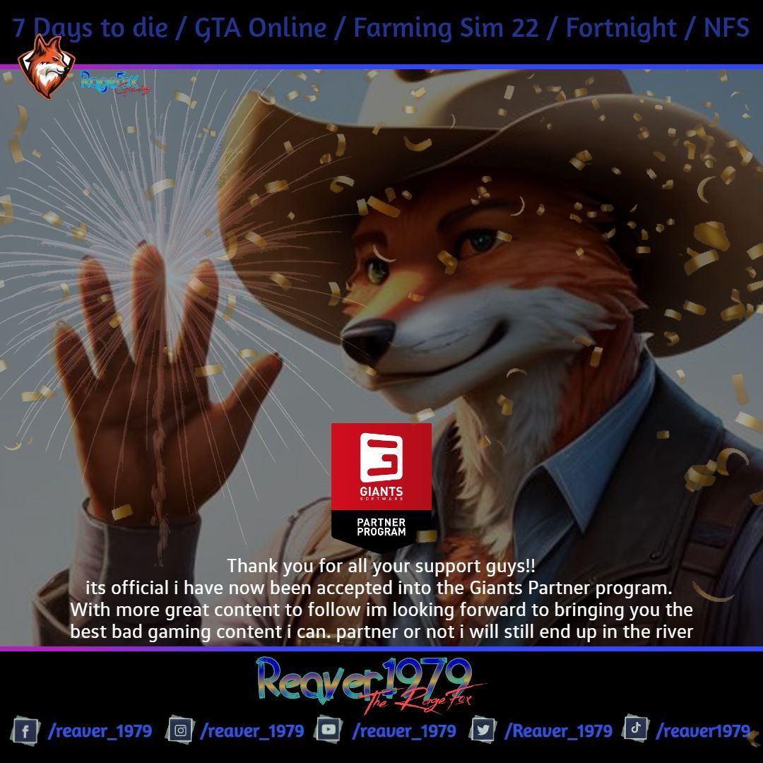 Reaver_1979's tweet photo. Over the last few months I've gained fantastic partnerships with those great people at GPortal and ICon City I  am now an official partner of the Giants program 🦊 Thank you all for you support https://t.co/jhxnxpGSSu