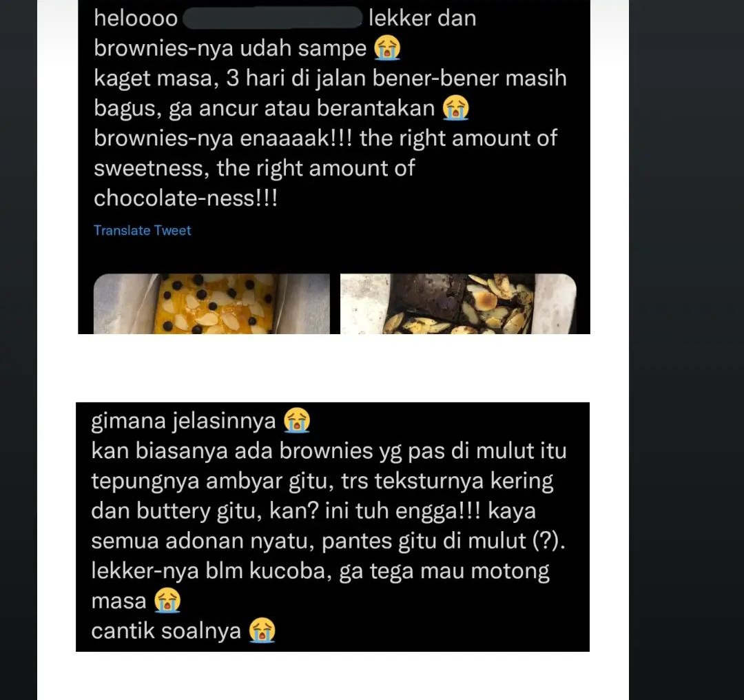 bakeme2dmoon's tweet image. Bantu RETWEET dong kakak~ 

Aku jual macam-macam brownies, ada OG Brownie &amp;amp; Matcha Brownie yg bisa ditambah macam-macam topping. Ada juga macam brownies yang lain.

Brownies nya fudgy, moist, chocolaty. Gak kering dan gak kemanisan (bisa request less sugar).