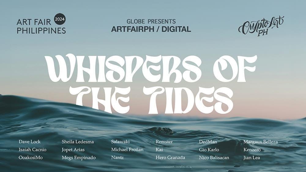 CryptoArt Philippines (@cryptoartph) on Twitter photo GM!
presenting <a href="/artfairph/">Art Fair Philippines</a> / Digital
oncyber.io/whispersofthetβ¦
we have something for our online fam!
Poster design by: <a href="/kenzero14/">kenzeroart | CryptoartPH | CPAG | XOVOX</a>
Oncyber curation by: <a href="/GranadaHero/">Hero Granada π΅π NFTNYC25</a> GM!
presenting <a href="/artfairph/">Art Fair Philippines</a> / Digital
oncyber.io/whispersofthetβ¦
we have something for our online fam!
Poster design by: <a href="/kenzero14/">kenzeroart | CryptoartPH | CPAG | XOVOX</a>
Oncyber curation by: <a href="/GranadaHero/">Hero Granada π΅π NFTNYC25</a>