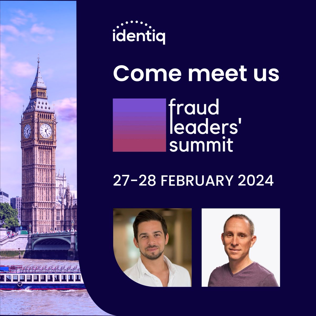 identiqprotocol's tweet image. Are you going to Fraud Leaders' Summit?
@Oren Stern and @Ronen Feiner will be there next week! They'll be there talking all things #fraudprevention, #customerexperience, and #identityvalidation.
See you there!