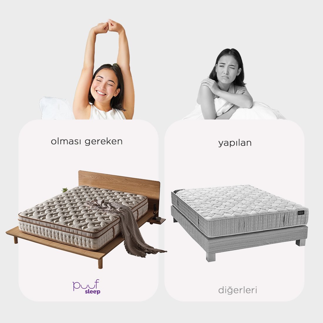 Puuf Sleep konforu ile vücudunuza hak ettiği rahatlığı verin... 
#konforluuyku #yatak #sağlıklıyaşam #Luxurybed #luxurymattress #lüks #premiummattress #premiumbed #ergonomicmattress #ergonomic #orthopedicmattress