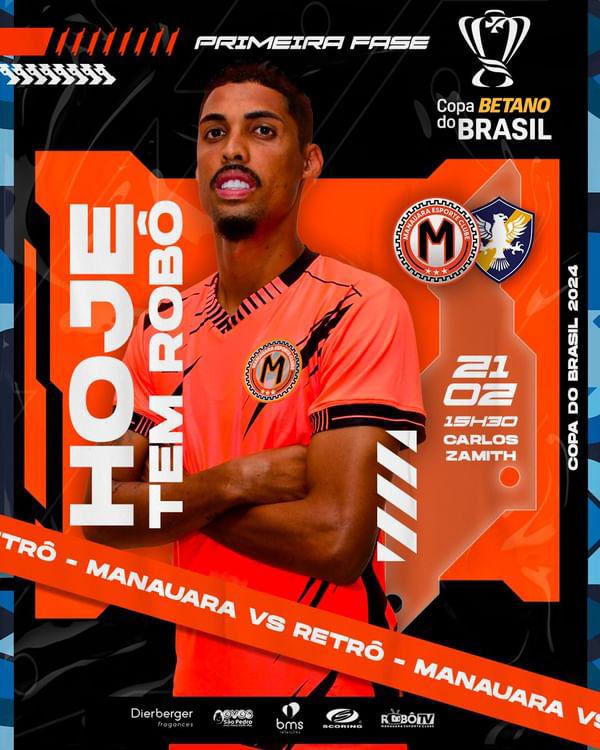 HOJE TEM ROBÔ NA COPA DO BRASIL! 🤖

🏆 1ª fase da <a href="/copadobrasilcbf/">Copa do Brasil</a> 
🆚 Retrô (PE)
🏟️ Carlos Zamith
🗓️ 21/02
🕞 15h30
🎟️ R$30/R$15
Transmissão:GE/AM

#ManauaraEC 
#ManauaraSe 
#RobôDaAmazônia