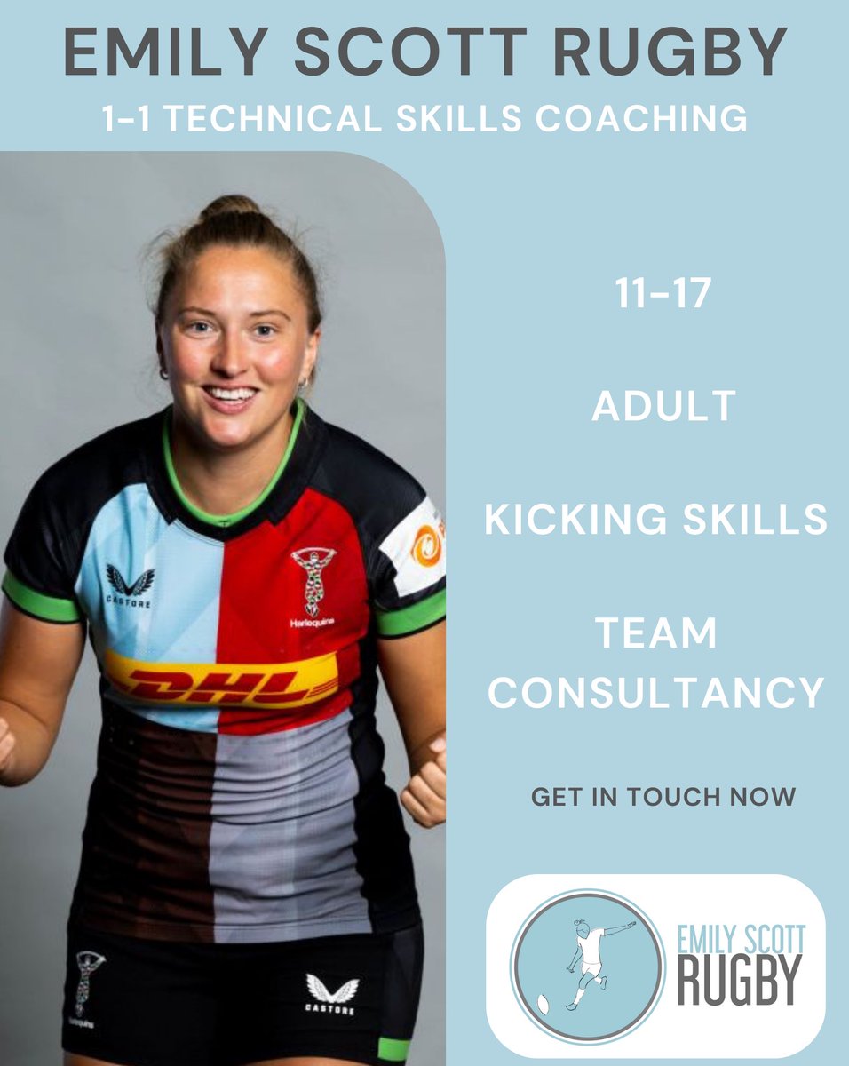𝐓𝐨 𝐛𝐨𝐨𝐤 𝐚 𝐬𝐞𝐬𝐬𝐢𝐨𝐧 𝐜𝐨𝐧𝐭𝐚𝐜𝐭 𝐮𝐬 𝐯𝐢𝐚:
📧 coaching<a href="/emilyscottrugby/">Emily Scott Rugby Coaching</a>.com
📲 @emilyscottrugby 
🌎 emilyscottrugby.com