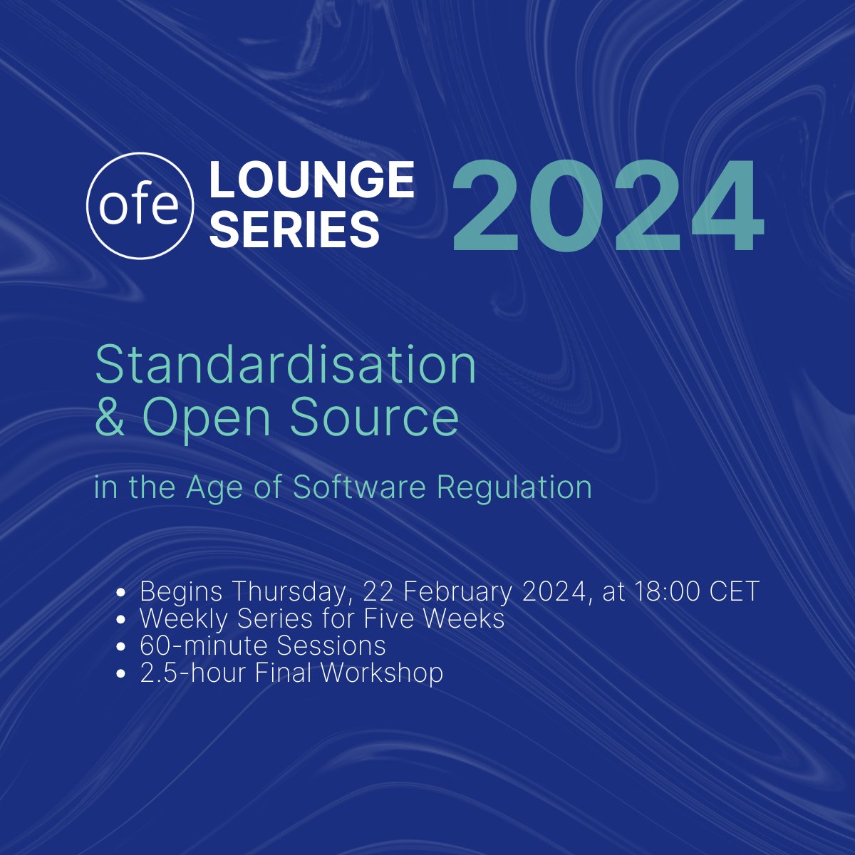 Join us and @Stand_ICT tomorrow Feb 22 for the kickoff of the OFE Lounge! Dive into the world of #Standardisation & #OpenSource in the age of software regulation. Hear from @KnutBlind @jfopen @AstorNC @emidagon @mirkoboehm 🗓️Feb 22 - Mar 21 🔗openforumeurope.org/event/ofe-loun…
