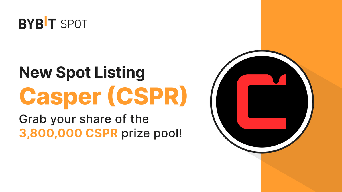 Bybit_Official's tweet image. 📣 #Bybit will list $CSPR to the #BybitSpot trading platform! @Casper_Network

🗓 Listing on Feb 22, 2024, 10AM UTC

CSPR Deposit via Casper Network is open!

🎁 3,800,000 $CSPR Prize Pool Awaits: i.bybit.com/10C2PabS
✅ $CSPR Token Splash is live: i.bybit.com/2FdVabFR