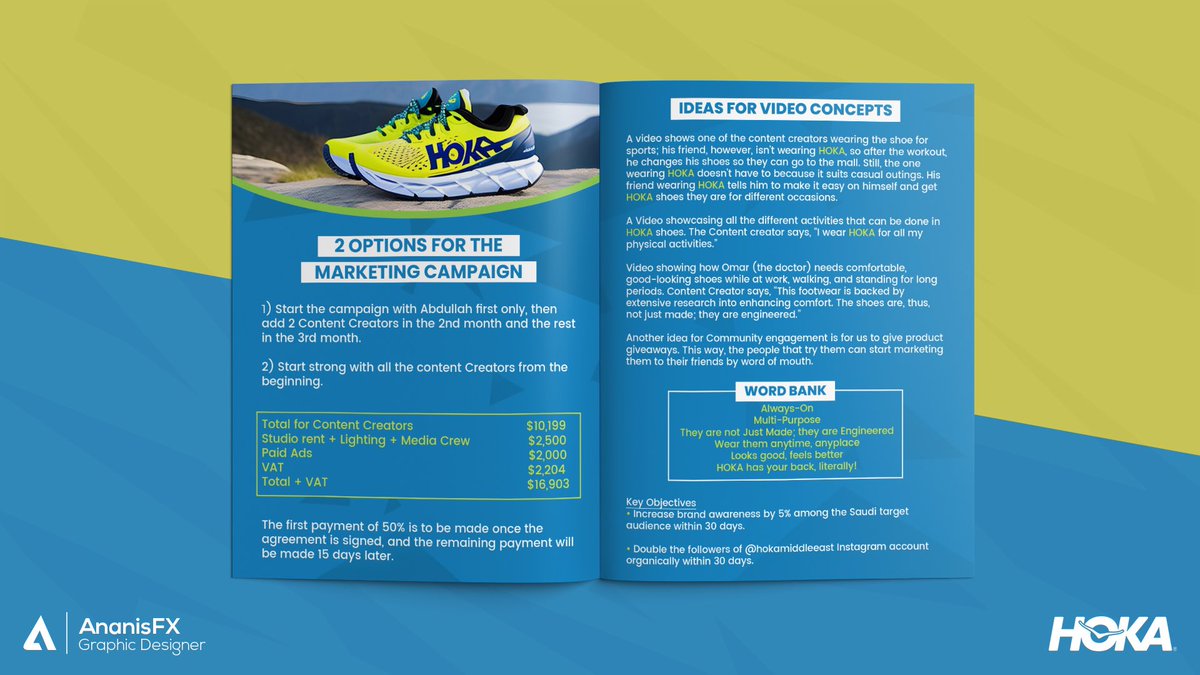 ananisfx's tweet photo. Business Proposal Brochure designed for HOKA Marketing Campaign

Want yours? DM now!

#business #visiting #brochure #brochures #graphic #design #graphicdesign #designer #graphicdesigner #designing #ananisfx #companyname #portfolio #mockup #internship #internships #black #me https://t.co/PbAI4N5jf1