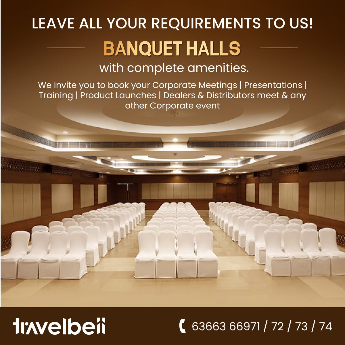 TravelbellI's tweet photo. Looking to host a seamless corporate event?
Leave all your banquet requirements to us.

Experience top-notch service and exquisite catering at the venues.
Contact us today to make your event a success!

Dm us @travelbell.in
📞: ±91 6366366971 /72 /73
#travelbell #corporate https://t.co/2gKPqjTcmz
