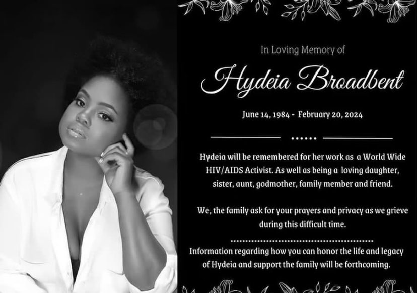 RIP #AIDSWarrior and Soror #HydeiaBroadbent💙🐩💛