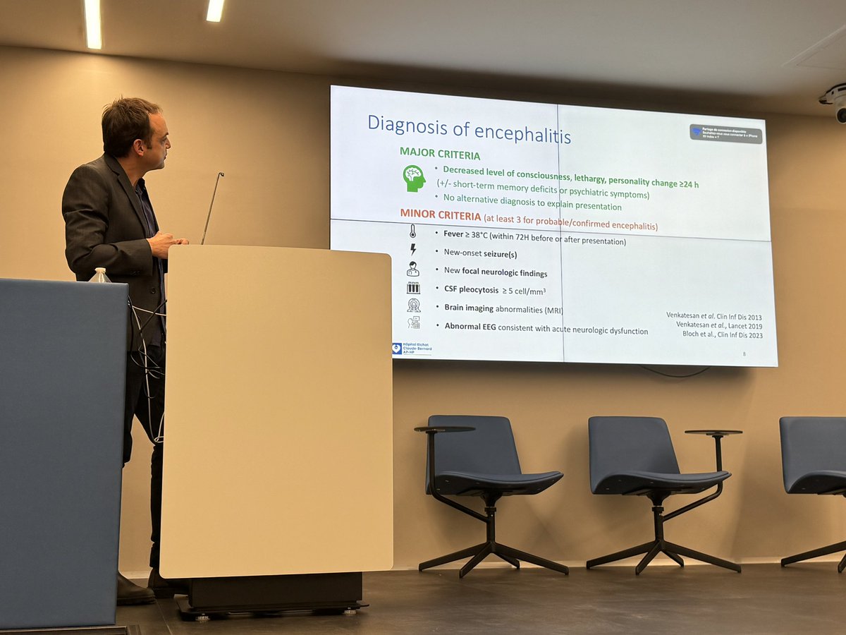 Nous accueillons aujourd’hui au <a href="/CHLeMans/">Centre Hospitalier du Mans</a> le Pr SONNEVILLE qui nous parle des encéphalites lors de la conférence experts MIR. 
Merci beaucoup <a href="/romsonnevil/">Romain Sonneville</a> 
<a href="/ChudeauN/">Chudeau Nicolas</a> <a href="/cguitton44/">GUITTON Christophe</a> <a href="/darreau_c/">darreau cédric</a>