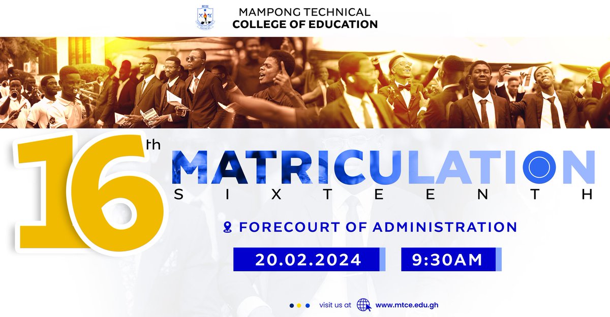A special invitation to all matriculants..
<a href="/uew_official/">University of Education, Winneba</a> <a href="/VOICE_of_KNUST/">𝐕𝐎𝐈𝐂𝐄 𝐎𝐅 𝐊𝐍𝐔𝐒𝐓</a> <a href="/VoiceofAAMUSTED/">𝐕𝐨𝐢𝐜𝐞 𝐨𝐟 𝐀𝐀𝐌-𝐔𝐒𝐓𝐄𝐃</a>