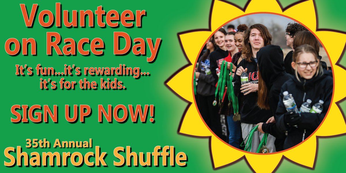 LawrenceStPats's tweet photo. VOLUNTEER for the SHAMROCK SHUFFLE on Saturday, March 2nd! It's a great way to be part of the action if you can't run! https://t.co/f981MeqBDU https://t.co/SLuRrFMtrT