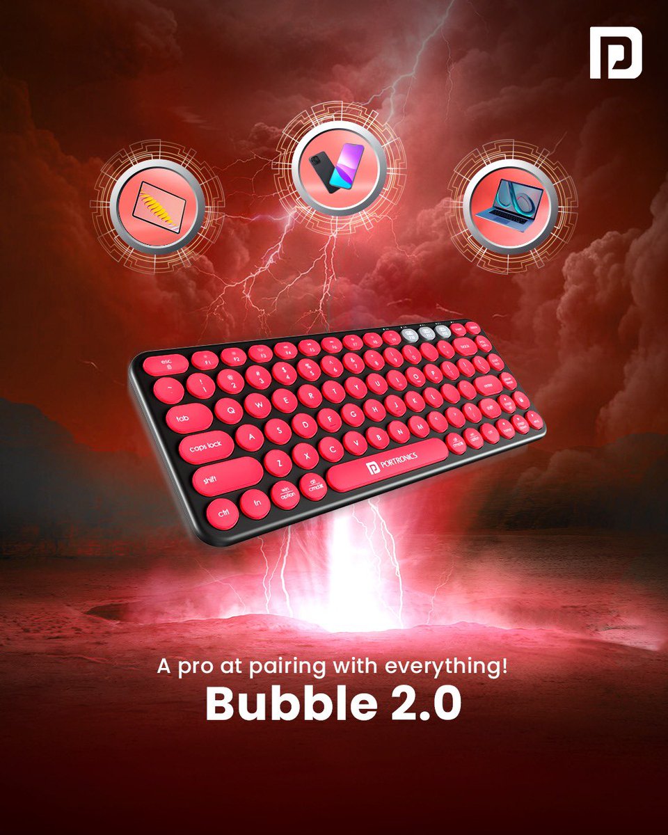 Portronics's tweet photo. It’s amazing Bluetooth connectivity lets the Bubble 2.0 stay connected with 3 devices together!
- Multi-device pairing
- - Wide compatibility
- Space-saving tenkeyless design
- Softer typing
Check it out now at https://t.co/iDQLBO6SIs
#portronics #bubble2.0 #portronicsindia https://t.co/B77zC4t8K8