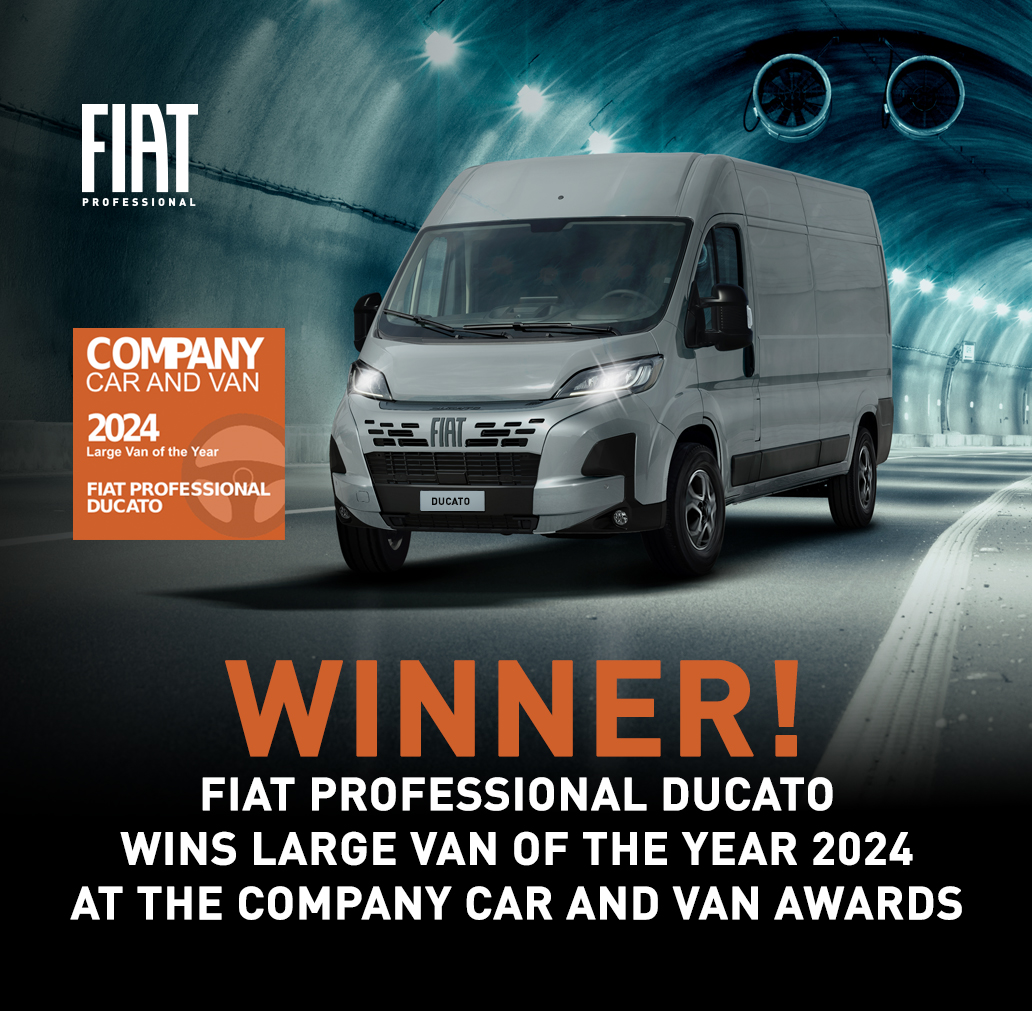 Winner! 🏆 The FIAT Professional Ducato secures its fifth consecutive victory as the 'Large Van of the Year 2024' at the Company Car and Van Awards! Find out more: shorturl.at/bjBPX