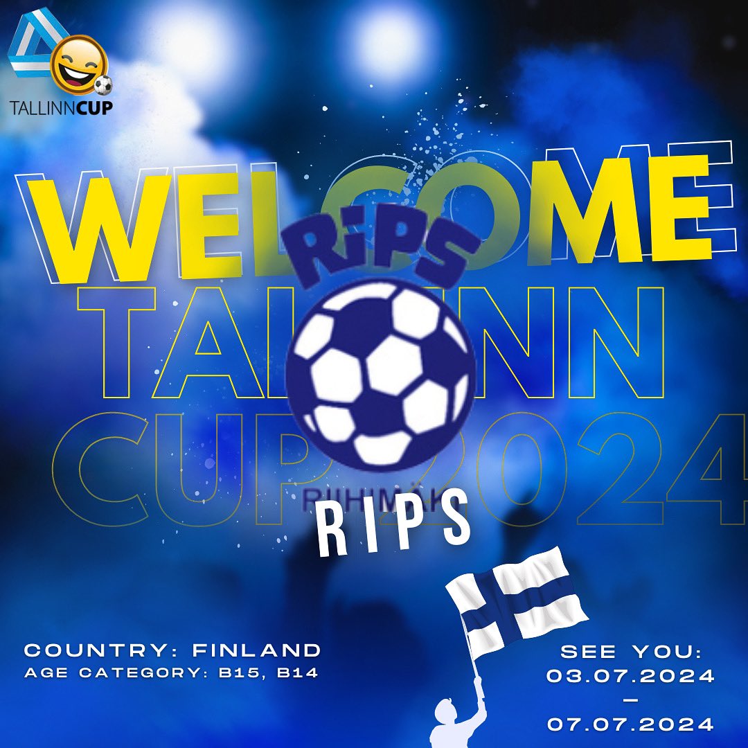 Meet our new participants! RiPS from Finland! Welcome to Tallinn Cup 2024 boys⚽️💪