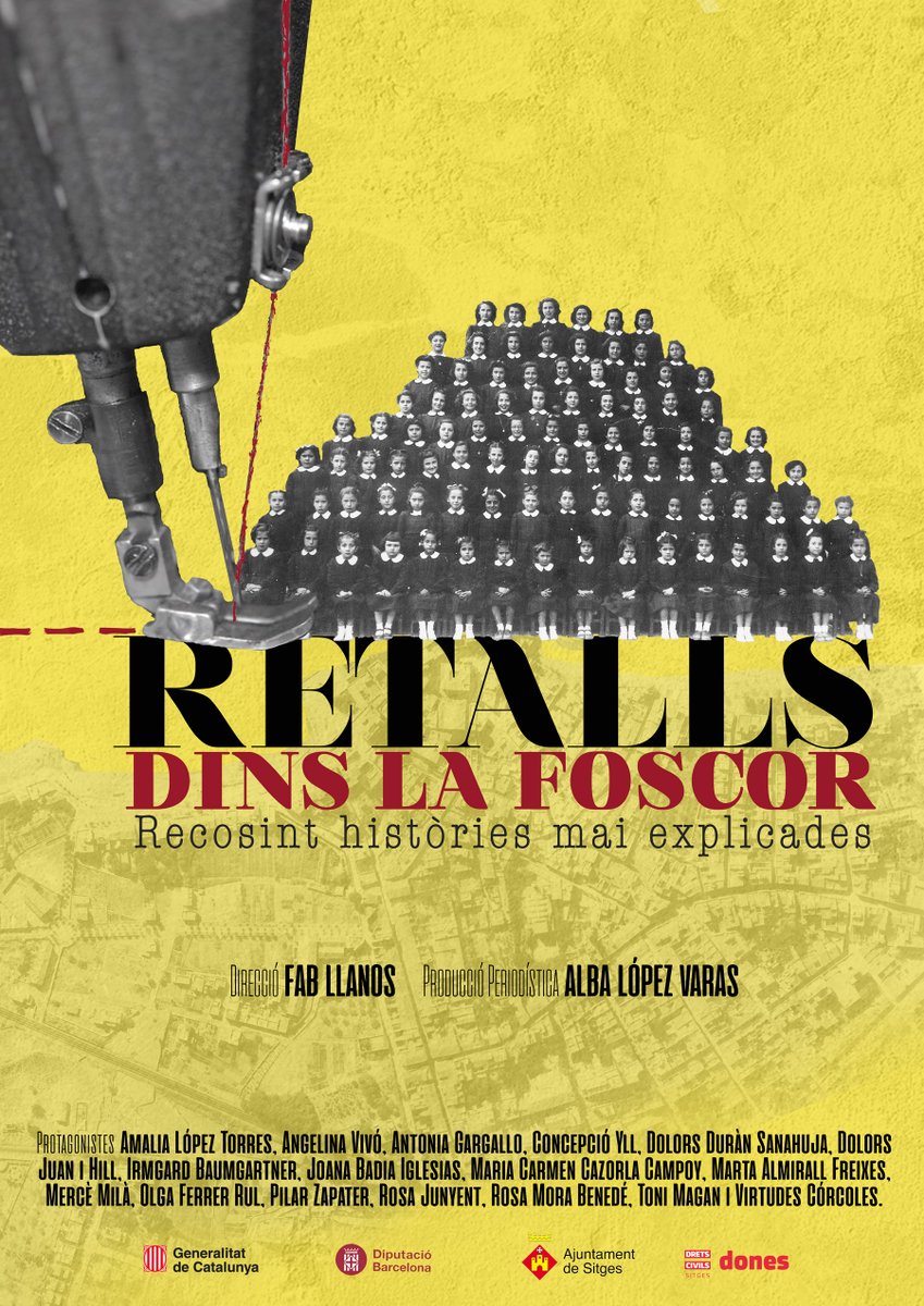 DretsCivilsStgs's tweet photo. El proper 7 de març a Cubelles es podrà veure el documental ‘Retalls dins la foscor’ que recull 17 relats personals i íntims que expliquen la història de tot un poble, Sitges.
Amb @fabskje i @AlbaLopezVaras i algunes de les protagonistes.
Més informació: https://t.co/2VUgrVvpjR https://t.co/8JFHPtgPep