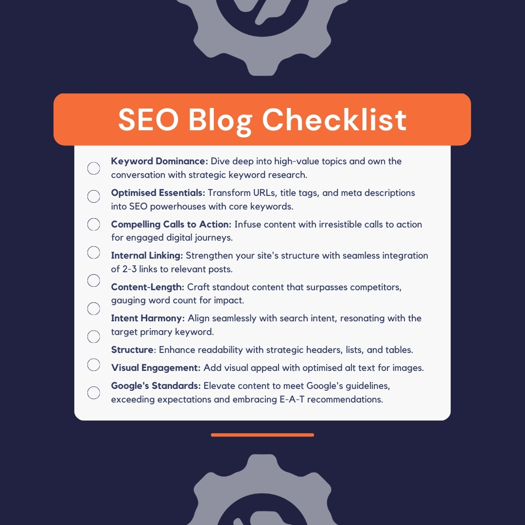 🚀 Elevate your blog's SEO game with our game-changing checklist! 🚀 From dominating high-value keywords to crafting content that outshines the competition, we've got the secrets to making your blog SEO-worthy. Ready to boost your blog's visibility? 

boyddigital.co.uk