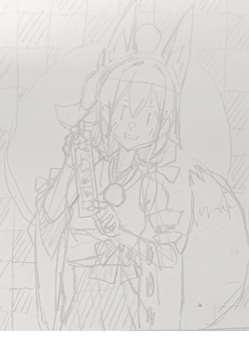 #このタグを見た人はラフ画とその完成絵を見せる
アナログでラフ起こすことも多いです 