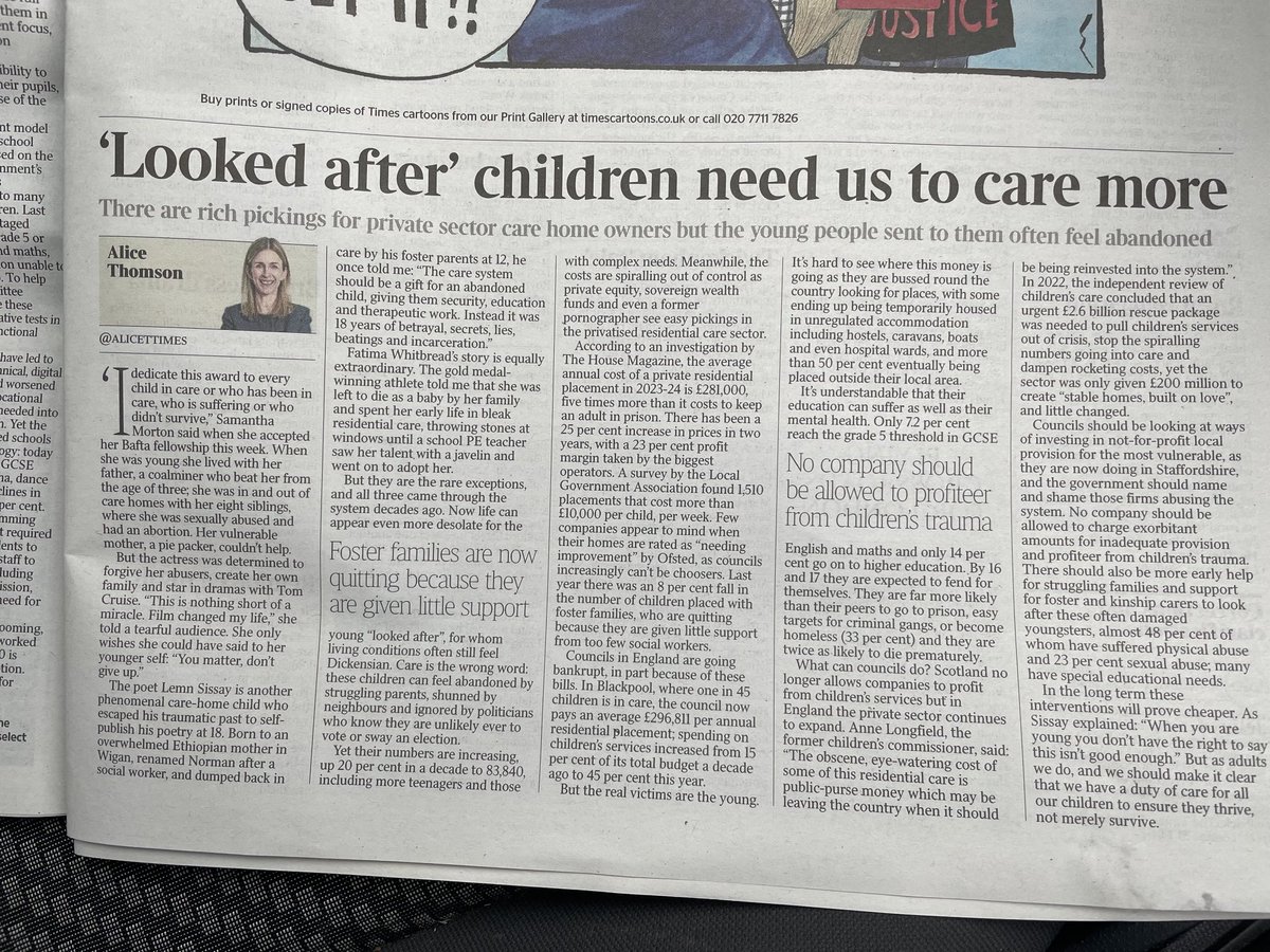 The Times article on the failing care system and how it is exploited by private companies