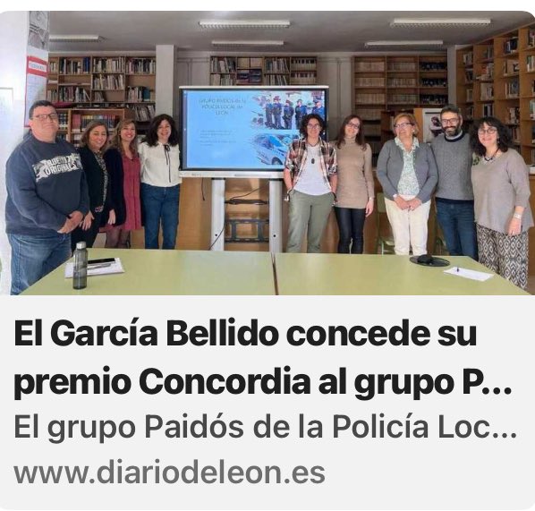 IESAGBellido's tweet photo. Premio CONCORDIA del IES Antonio G. Bellido al grupo de Policía Local Paidós,que centra su labor en los menores👮🚔👮‍♂️.Ceremonia de entrega:15 marzo a las 12.00 en nuestro Salón de Actos.
#premiosconcordia #premiosconcorazón #policialocaldeleón #paidos #somosbellido #embellídate https://t.co/wpjtQIHg9v