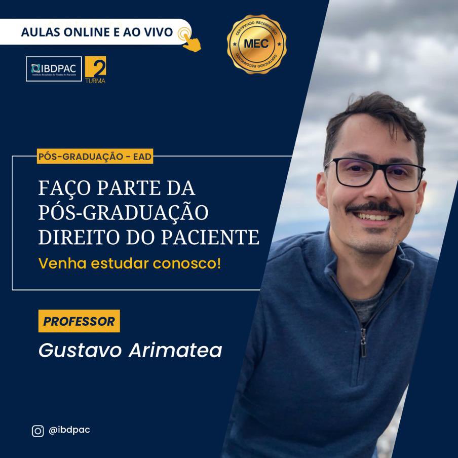 IBDPAC's tweet image. A Pós-Graduação em Direito do Paciente do IBDPAC tem professores de excelência, como o Prof Gustavo Arimatea, médico chefe da unidade de transplantes do HUB/UnB com expertise em Bioética. 
Início: 06 de Abril
Aulas aos sábados, em regra quinzenais 
Mais informações no site.