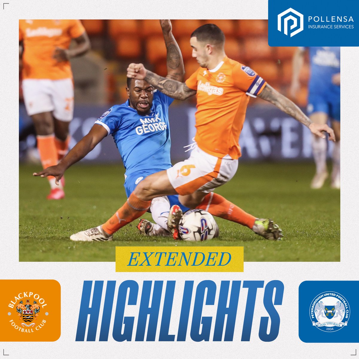 theposh's tweet photo. Posh+ subscribers can watch bitesize highlights and extended highlights from the Bristol Street Motors Trophy semi-final victory at Blackpool. 

Match highlights brought to you by Pollensa Insurance. 

@YourPollensa #pufc