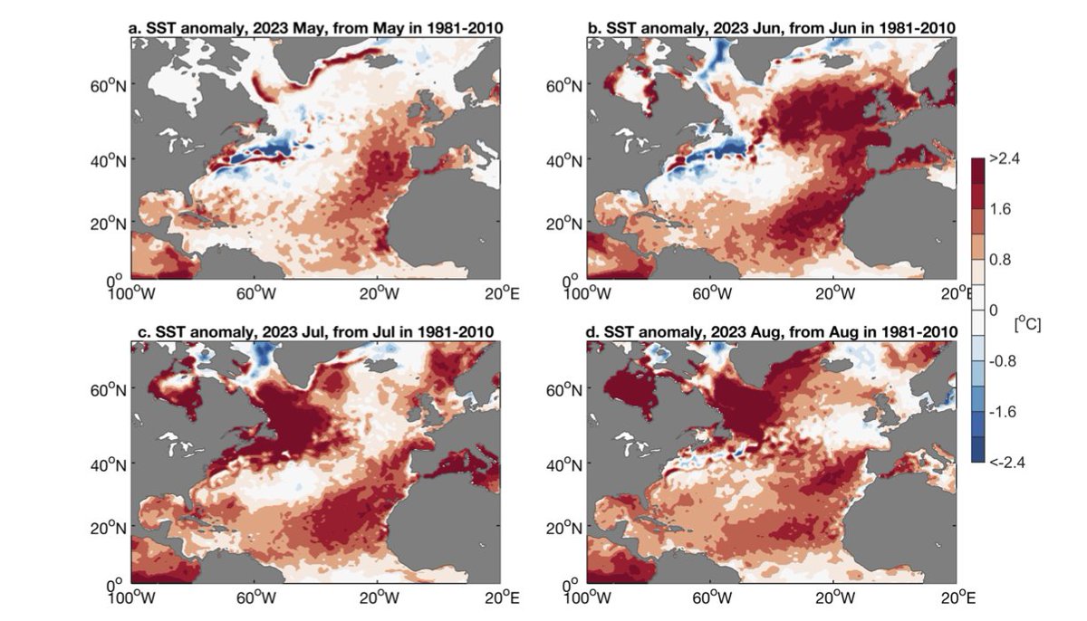 Attending #OSM24 #OSM2024 & interested to learn more about the drivers of the largest ever recorded marine heat wave in the North Atlantic? I'll be presenting our prelim. findings at 3:19pm today in Great Hall A, 1st Floor 📈👇(with @rahmstorf @ZhiLi_Ocean @MauriceHuguenin et al)