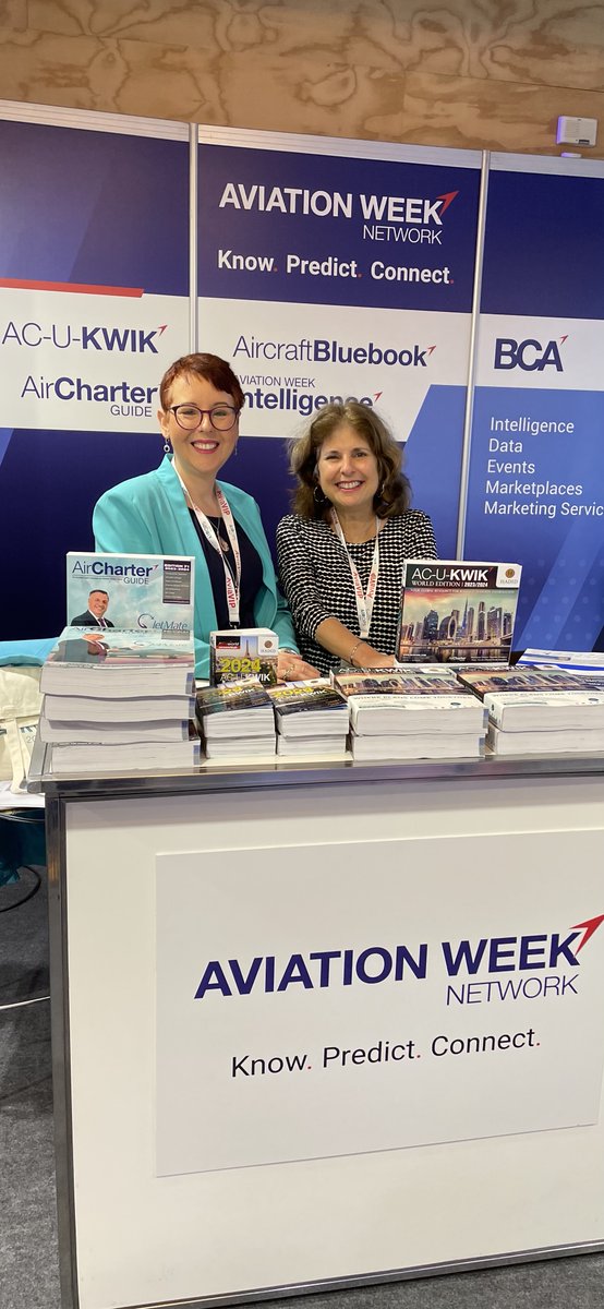 #businessaviation #airops24 Check it out! Aviation Week - Air Charter Guide booth with our lovely Michele and Shelli.