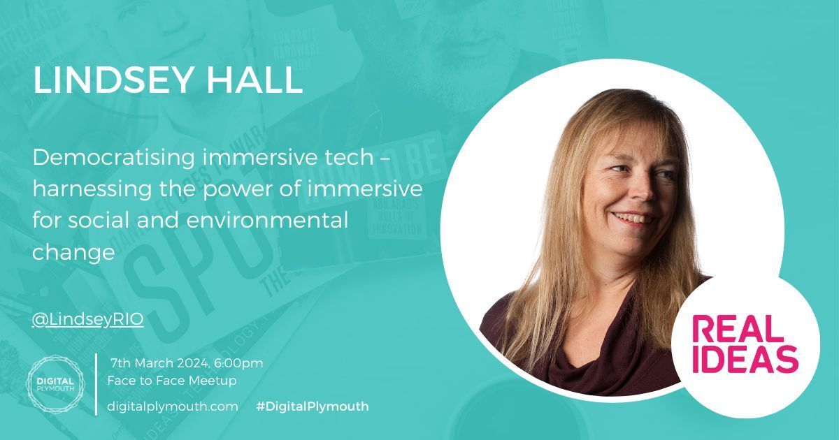Speaker! 📣

First up is @LindseyRIO, CEO at Real Ideas Organisation, asking how do we stop immersive technologies being the sole preserve of global corporations? How can they deliver social and environmental good? 

To hear more, book your space here ➡️ buff.ly/3UMI9zK