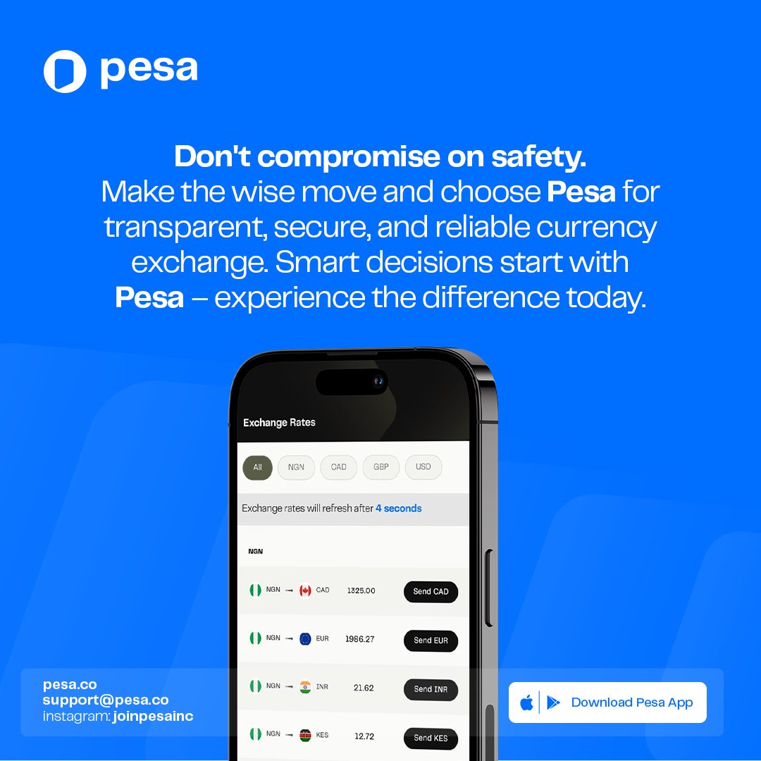 joinpesa's tweet photo. Say goodbye to all your uncertainties because, with Pesa, you can rest easy knowing that your transfers are 100% guaranteed, and the entire community is built on a foundation of trust and transparency.

Switch to Pesa today and experience the peace of mind you deserve!

https://t.co/sH5Ghy8LNp