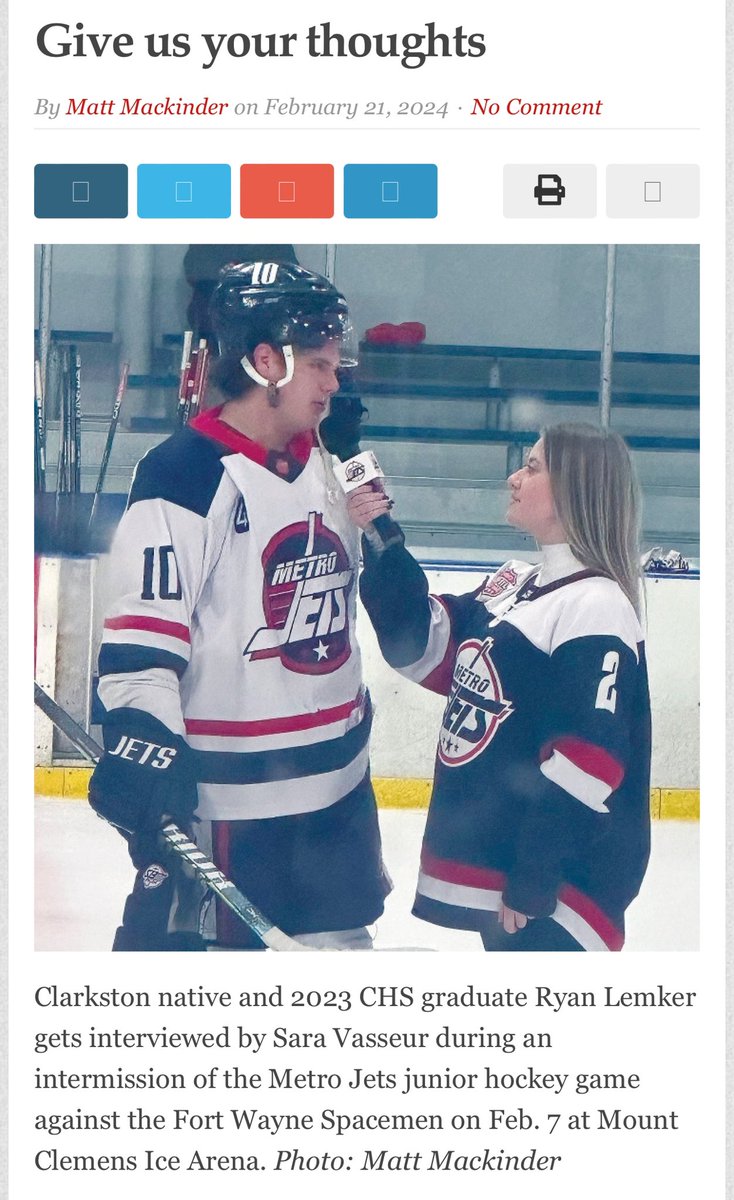Check out our guy Ryan Lemker in his hometown <a href="/ClarkstonNewsMI/">The Clarkston News</a> this week!

And Sara Vasseur, too! 

#PlayLikeBray