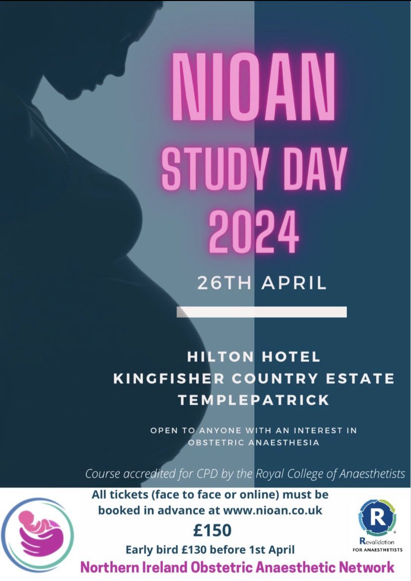 We’d like to welcome you to join us for our Annual Study Day #NIOAN24 ⭐️Super selection of national & international speakers ⭐️ Top class trainee presentations Book now! 🔗nioan.co.uk/event-details/… @OAAinfo @anaes_traineesNI @RegionalAnaesUK @NIRASociety @ISOA_Ireland