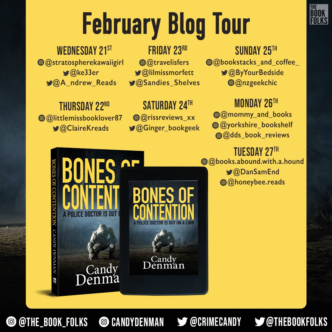DebsBookReviews's tweet photo. Another blog tour kicking off today
📕Bones of Contention by Candy Denman 📕
My stop on 26th February when I’ll publish my review 😊
#BlogTour #NewRelease #BonesOfContention https://t.co/8bMIyjn3BQ