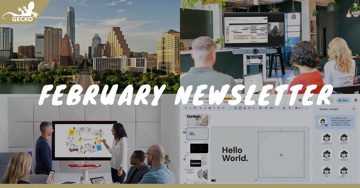 Find details of upcoming #GoogleMeet events, including briefings in Copenhagen 🇩🇰 and Stockholm 🇸🇪 next month and our session in Austin 🇺🇸 in April, along with new promotions and platform updates in the latest Gecko newsletter: mailchi.mp/geckotech/febr… 🦎