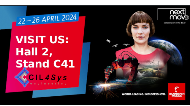 We are present at the “#HannoverMesse 2024” tradefair. Thank you #Nextmove ! 📢🗓Please do not hesitate to contact us and let's organize a short meeting at Hall 2, Booth C41 ! #CIL4Sys #Sim4Sys #Agile #ingenieriesysteme #MBSE #jumeauxnumeriques #industry40 #innovation #HM24