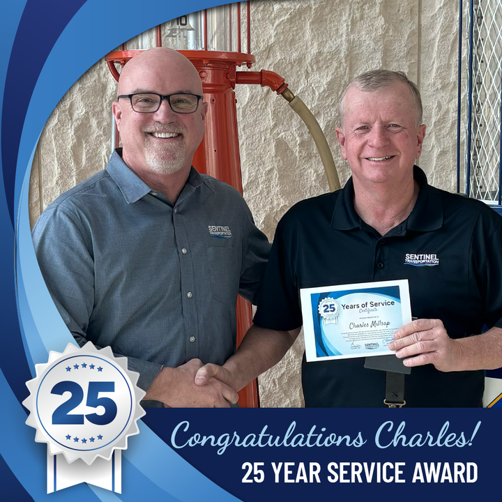sentinel_trans's tweet photo. Congratulations to Charles (pictured right) who recently received his 25 Year Service Award from Tim (pictured left) 👏 🎉 Thank you, Charles, for all you do to keep us rolling in the right direction 😊 Happy 25th work anniversary 🙌
#SentinelTransportation https://t.co/U4DEQ3TSag