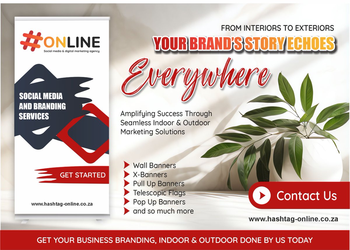 hashtagonline01's tweet photo. At Hashtag Online, we're not just in the business of making banners and flags look cooler than the other side of the pillow; we're the brand wizards of Nelspruit, Mpumalanga, and Gauteng!
🌐https://t.co/v5UZ4x5idr
#BrandSwagger #HashtagOnlineMagic https://t.co/qgSBYmleuJ