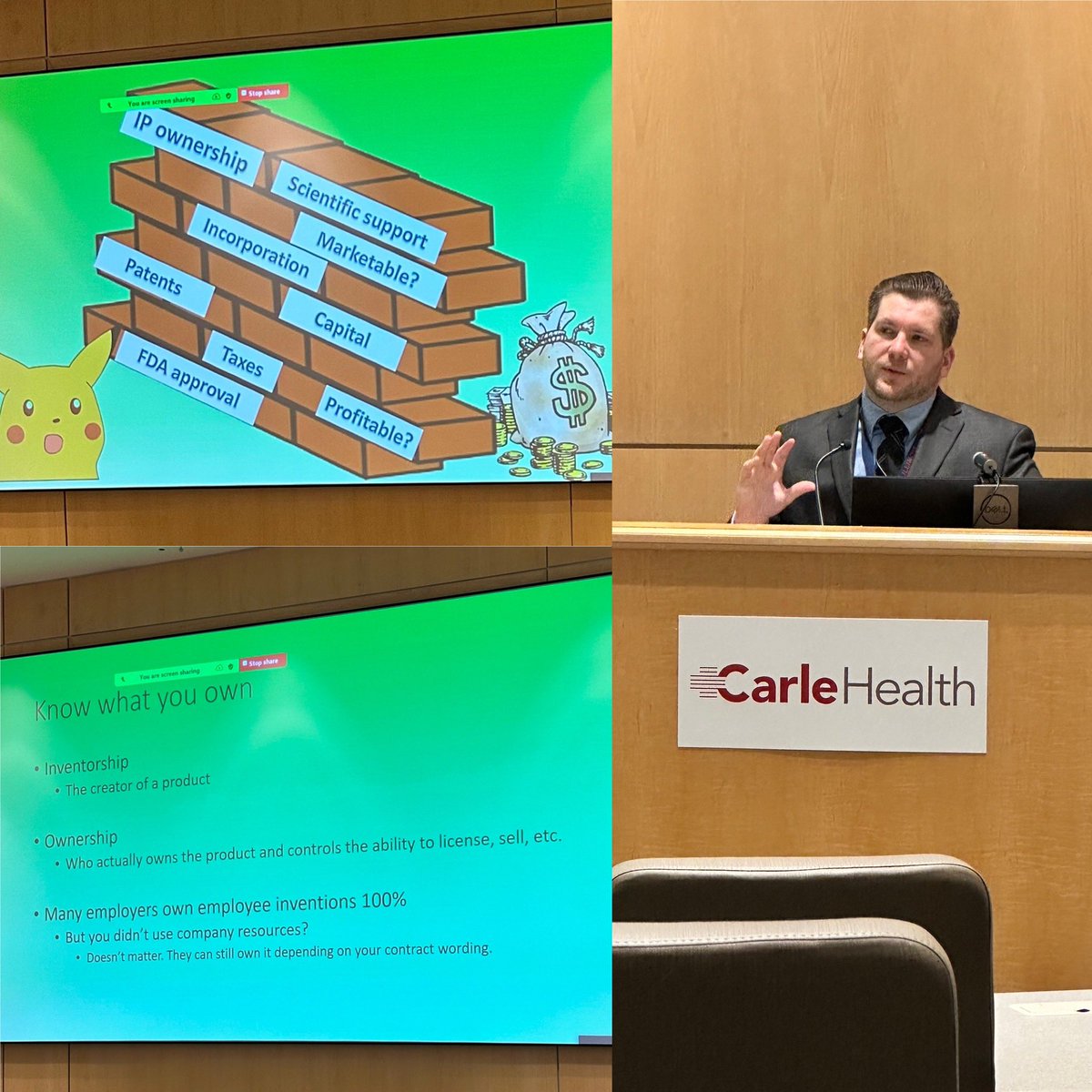 Our very own, @NicRawsonDO presenting his grand rounds on “The Surgeon as an Entrepreneur”. Great job and a really informative talk! @Carle_org @ILLINOISmed @CfhSim