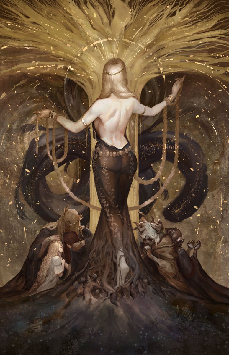 Shadow of the Erdtree trailer in 2 hrs. Elden Ring DLC hype!

Here's art of Queen Marika and her Demigod children I painted a while back. Very curious how they'll handle Miquella's character.
#eldenringDLC #ShadowoftheErdtree