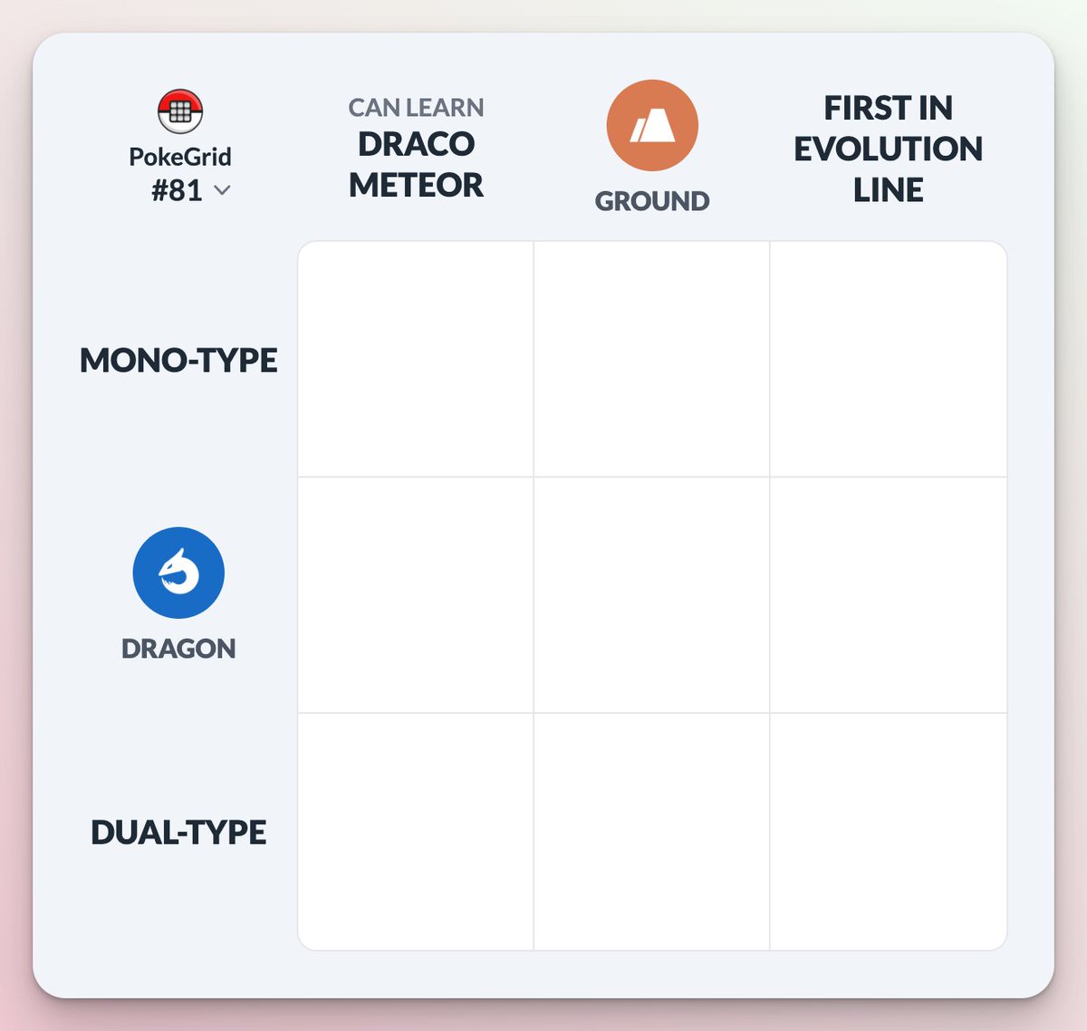 PokeGrid #81: DRACO METEOR ☄️☄️☄️

Play at pokegrid.net and let us know your score 👇