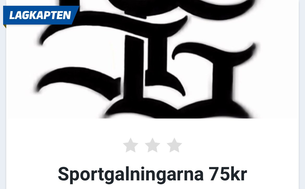 galenisport's tweet image. Vi har nu öppnat upp vår lilla V75a till helgen. 75kr 10 andelar.
Sök laget på ATG tillsammans.
#ATG #Andel #Tillsammans