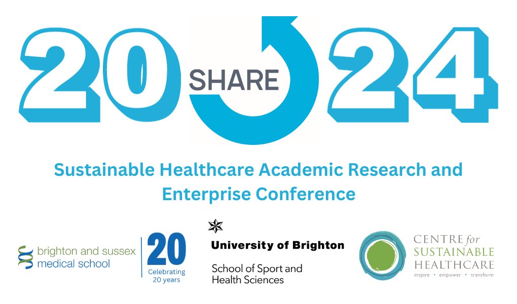 Join us for #SHAREconference2024 co-hosted with <a href="/SusHealthcare/">Centre for Sustainable Healthcare</a> <a href="/BSMSMedSchool/">BSMS</a>. Online and free to attend! This year's theme: Fast-tracking resilient and environmentally sustainable health systems. Learn more 👉blogs.brighton.ac.uk/healthandsport…