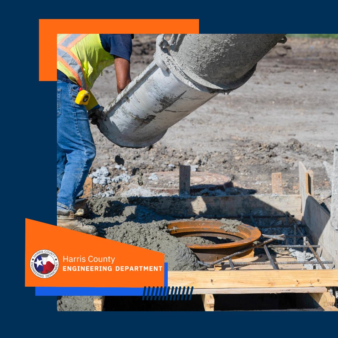 HCEngDept's tweet photo. 🌱Prioritizing sustainability from the start! Our construction begins with Stormwater Management, By installing detention ponds and curb inlets to protect water quality and prevent erosion and flooding. 🌊 #HCED #HarrisCounty https://t.co/vItfxZYdLh