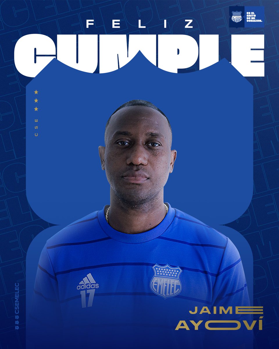 Club Sport Emelec (@csemelec) on Twitter photo Felicidades en tu día Yoya 👏🏼🎉
⚽️ Nuestro delantero esta de cumpleaños <a href="/jaimeayovi17/">Jaime Ayovi</a>
#PorEmelec🤜🏽🤛🏽⚡️ Felicidades en tu día Yoya 👏🏼🎉
⚽️ Nuestro delantero esta de cumpleaños <a href="/jaimeayovi17/">Jaime Ayovi</a>
#PorEmelec🤜🏽🤛🏽⚡️